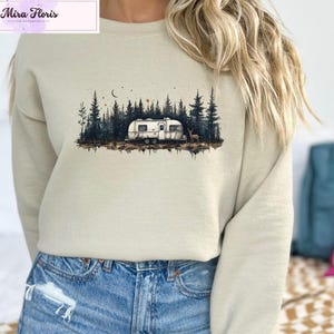 Camping Life Sweatshirt, Caravan Sweatshirt, Mountain Camping Sweat, Summer Vacation Camping Gifts, Camp Lover Hoodie, Camper Under Stars