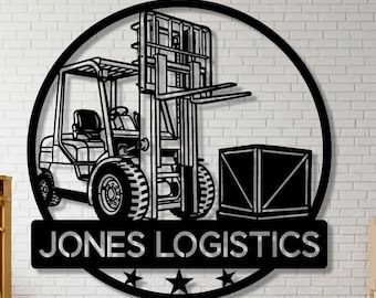 Logistics Metal Wall Decor, Forklift Sign, Forklift Decor, Logistics Wall Decor, Trucking Company Sign, Logistics Custom Decor