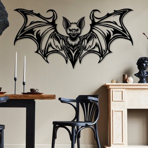 Bat Metal Wall Decor, Gothic Home Decor, Bat Wall Art, Bat Wall Decor, Bat Metal Sign, Victorian Gothic Wall Art, Bats Metal Wall Decor