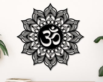 Om Mandala Metal Wall Decor, Yoga Room Decor, Om Wall Decor, Yoga Wall Decor, Om Symbol Wall Art, Metal Wall Art, Mandala Wall Decor