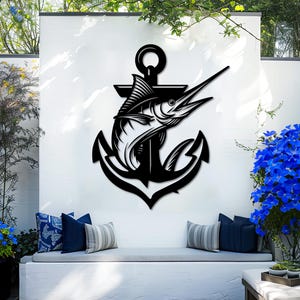Fish Metal Wall Decor, Fish Wall Decor, Fishing Wall Decor, Marlin Fish Wall Decor, Fishing Wall Decor, Anchor Wall Decor, Fish Sign