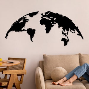 Art mural carte du monde, carte du monde en métal, art mural carte en métal, art carte du monde, décor carte du monde, décor carte du monde, décoration murale en métal pour bureau