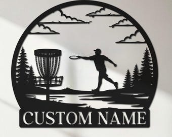 Disc Golf Metal Gift, Disc Golf Gift, Custom Disc Golf Metal Sign, Personalized Disc Golfer Name Sign, Disc Golf Wall Art