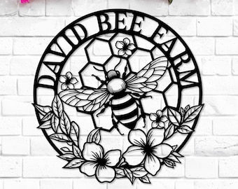 Custom Honey Bee Metal Wall Sign, Personalized Metal Bee Decor, Bee Decor, Gardener Bee Keeper, Bee Sign, Bee Keepers Gift, Bee Wall Art