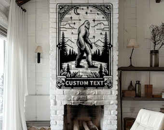 Gepersonaliseerde Bigfoot Metal Wall Decor, Sasquatch Metal Sign, Bigfoot Yard Decor, Sasquatch Metal Wall Decor, Bigfoot Tarot Card Decor