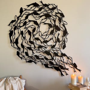Fish Metal Wall Art, Coastal Wall Decor, Fish Lover Gift, Flock Of Fish Sign, Nautical Wall Art, Fish Wall Sculpture, Fish Wall Decor