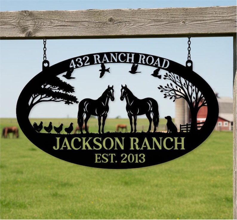 Horse Ranch Metal Sign, Metal Farm Sign, Ranch Sign, Horse Ranch Sign ...