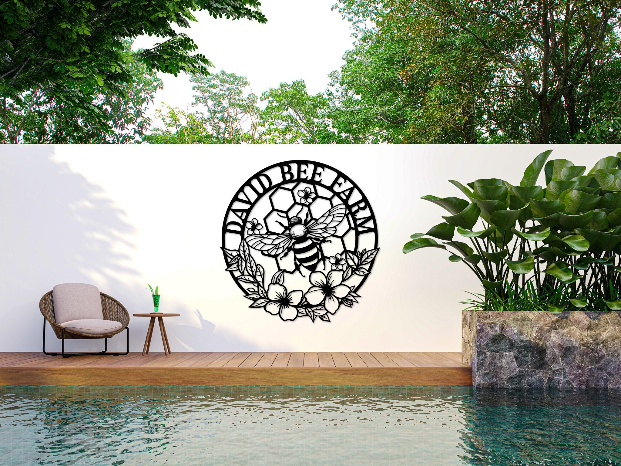 Metal Bee Sign Custom Honey Bee Metal Wall Sign, Personalized Metal Bee Decor, Bee ...
