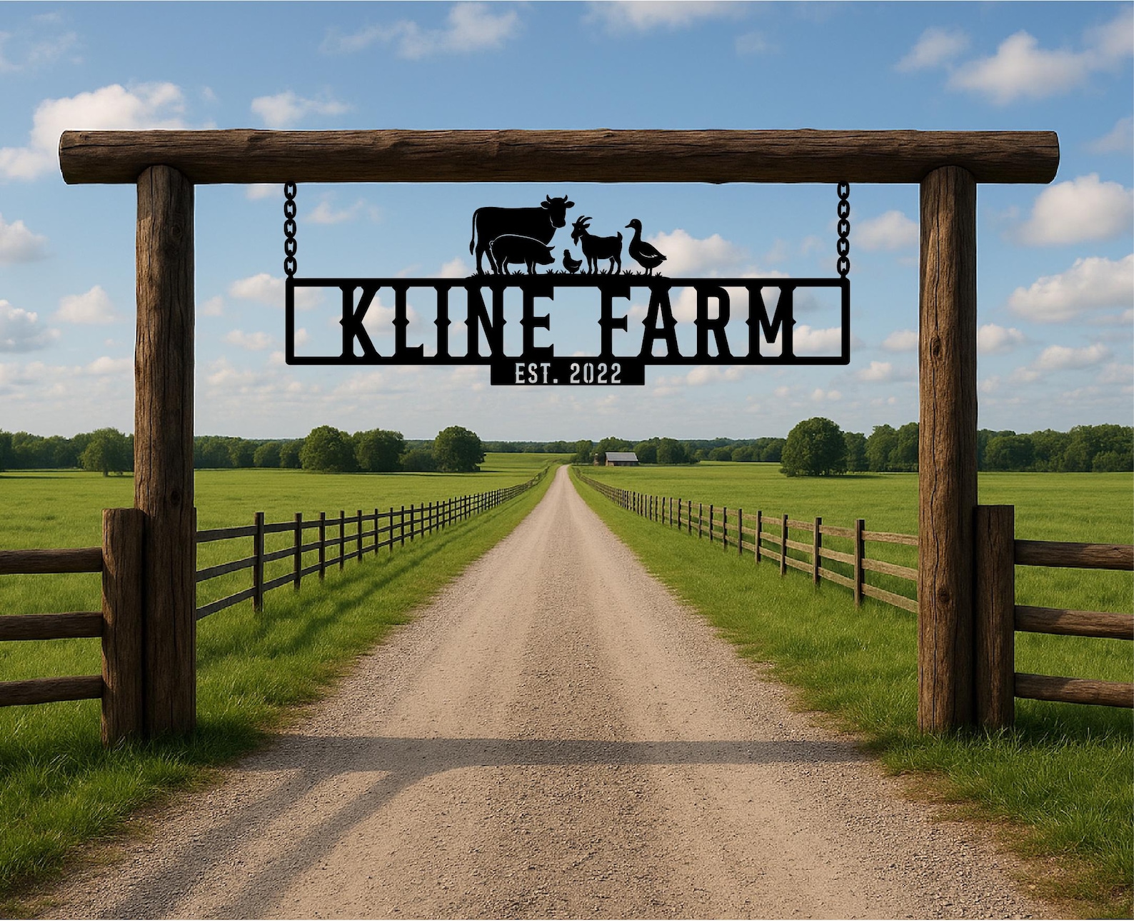 Metal Farm Sign, Custom Farm Sign, Large Farm Sign, Farmhouse Outdoor ...