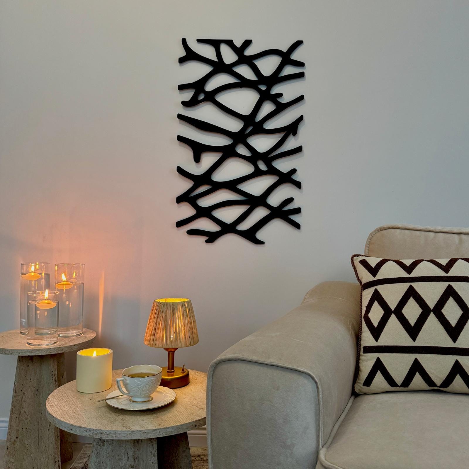 Luxury Style Metal Wall Art, Abstract Wall Decor, Living Room Wall ...