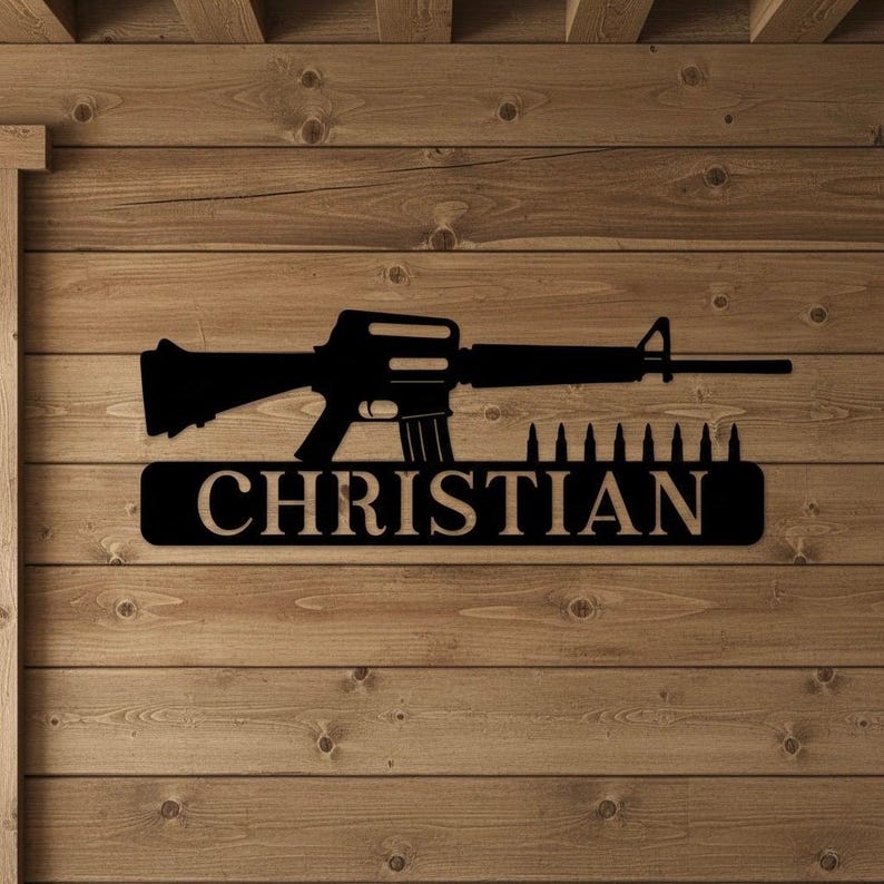 Ar-15 Custom Metal Sign, Address Sign, Gun Sign, Custom Metal Gun Room ...