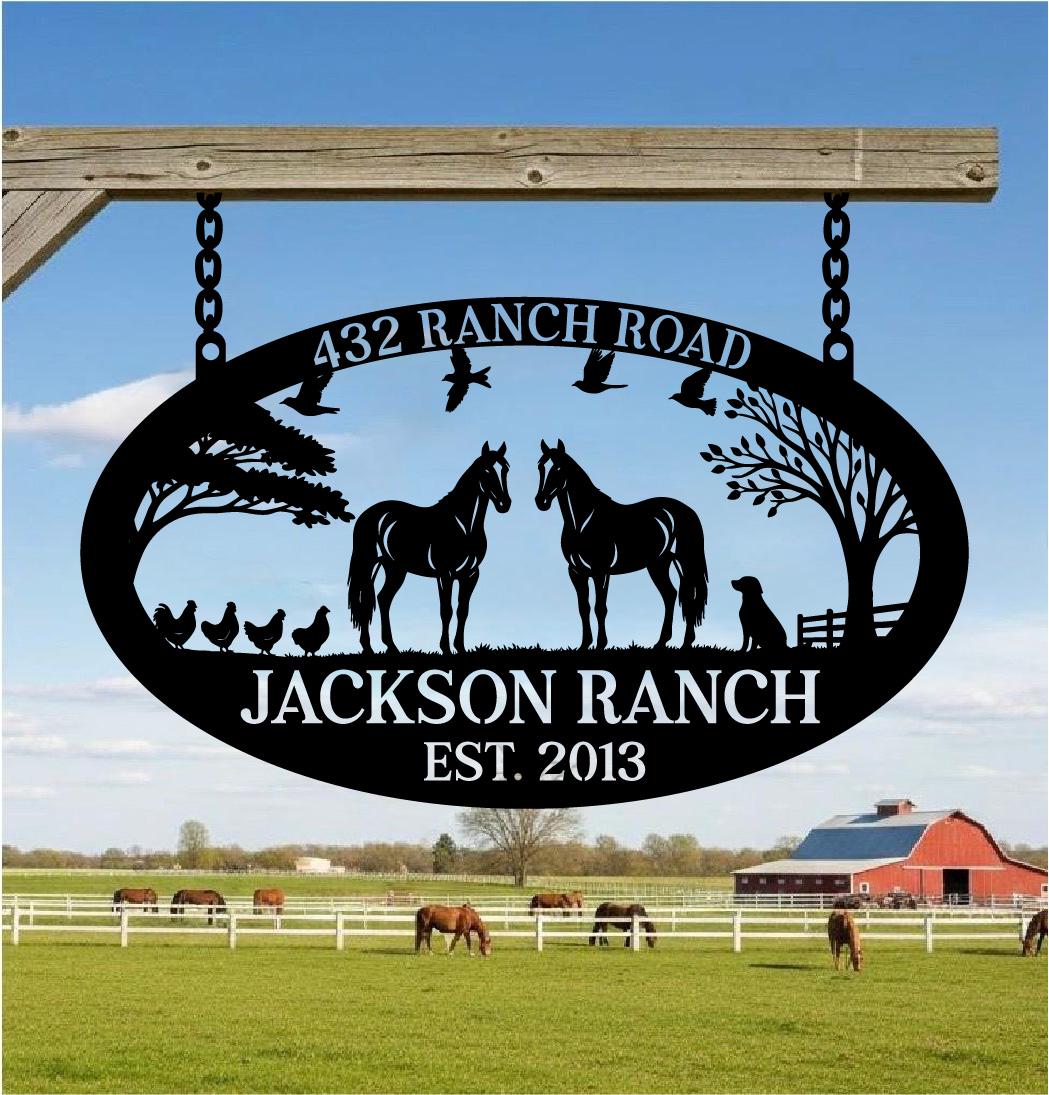 Horse Ranch Metal Sign, Metal Farm Sign, Ranch Sign, Horse Ranch Sign ...