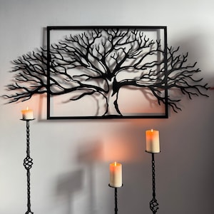 Metal Tree Wall Art, Metal Wall Decor, Tree Metal Decor, Metal Wall Art, Tree Metal Decor, Horizontal Wall Decor, Large Metal Wall Art