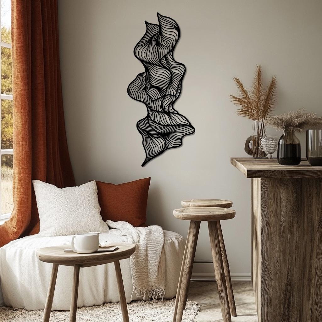 Abstract Metal Wall Art, Metal Wall Sculpture, Abstract Metal Sign ...
