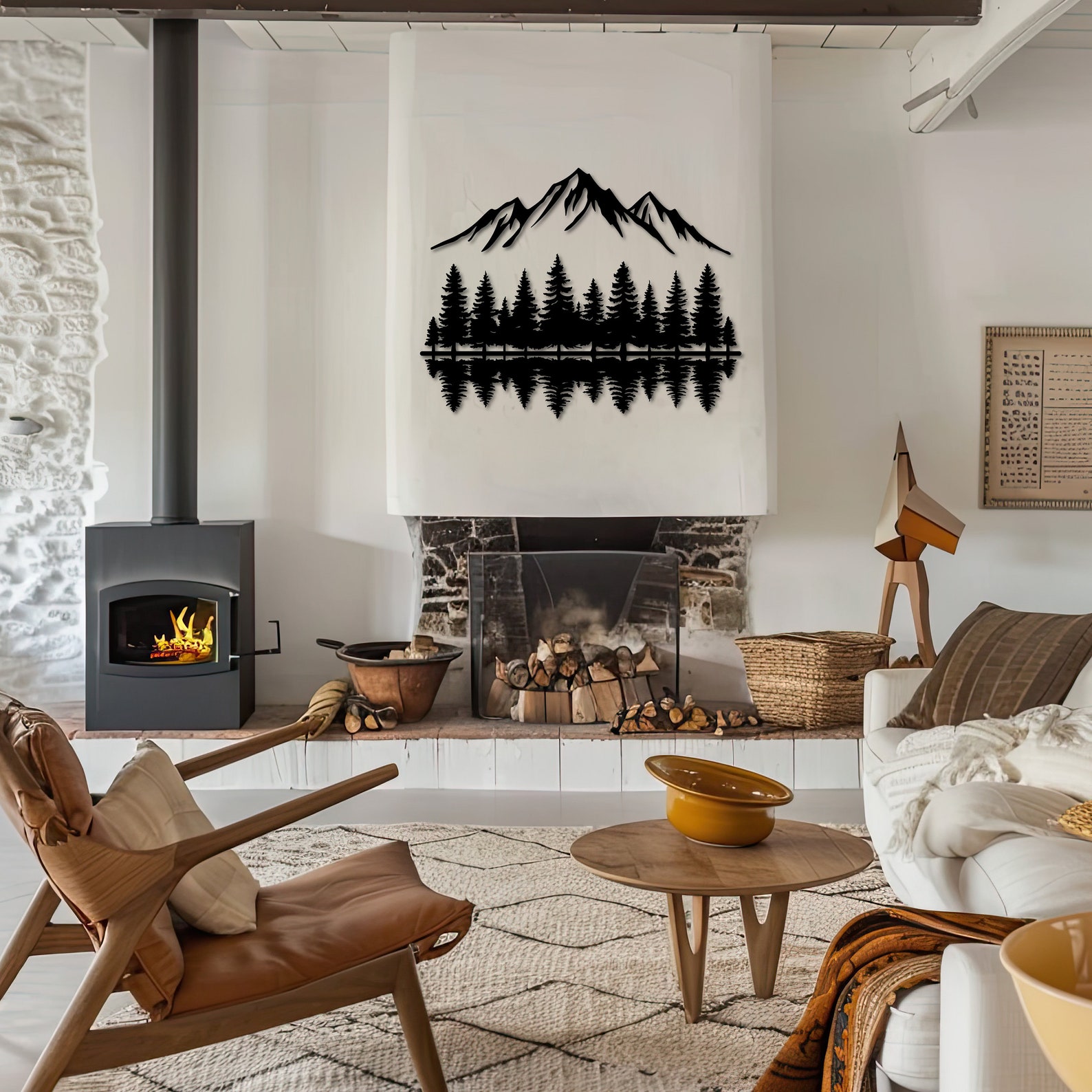Mountain Forest Metal Wall Decor, Nature Decor Gift, Mountain Wall ...