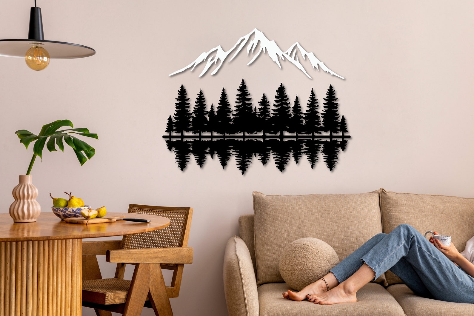 Mountain Forest Metal Wall Decor, Nature Decor Gift, Mountain Wall ...