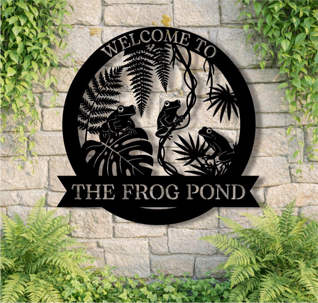 Custom Frog Pond Sign, Frog Sign, Frog Metal Sign, Frog Wall Decor ...