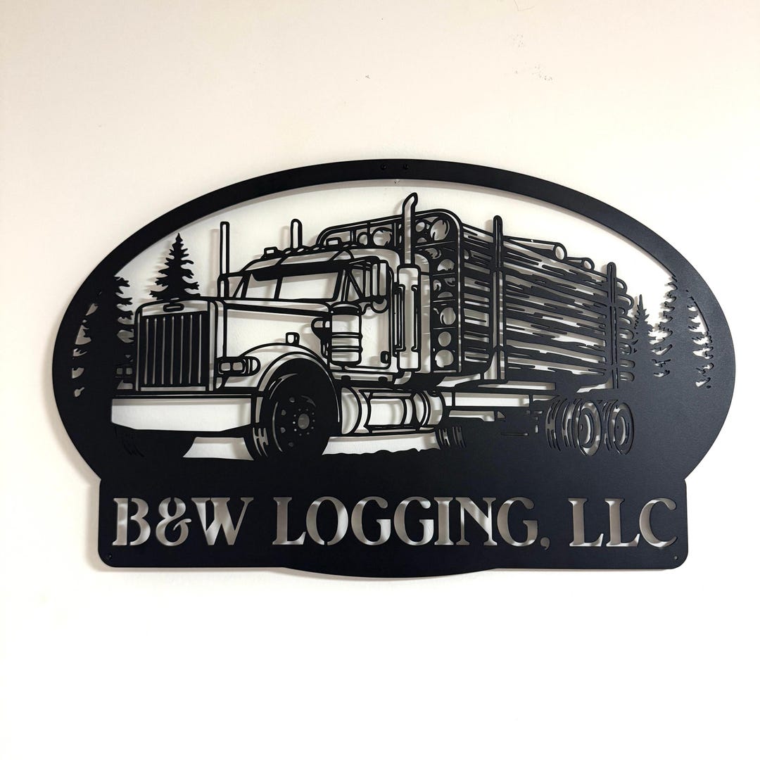Logging Truck Metal Sign, Custom Logging Truck Metal Wall Decor, Custom ...