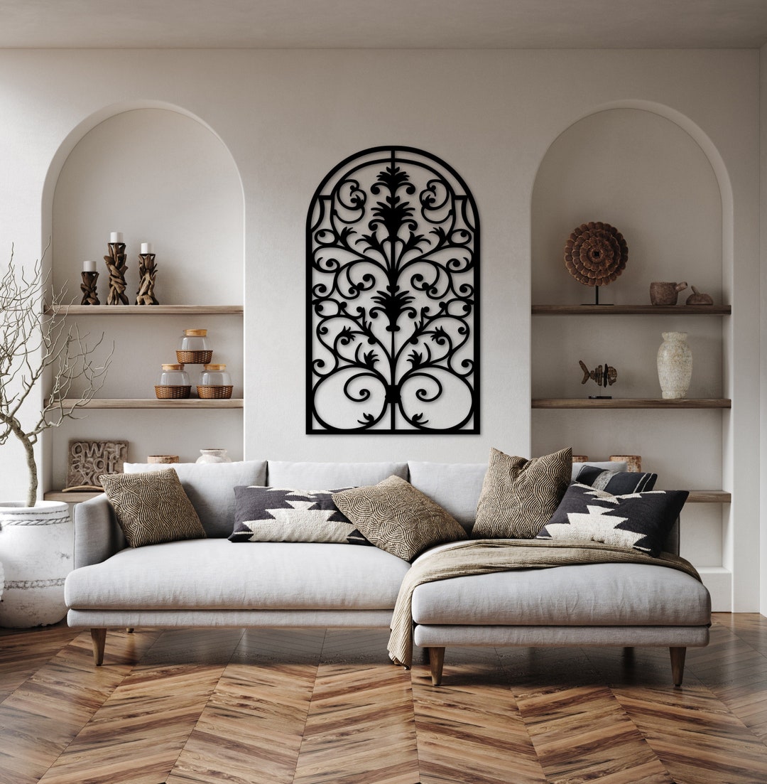 Unique Metal Arch Wall Art, Arch Metal Sign, Arched Metal Wall Art