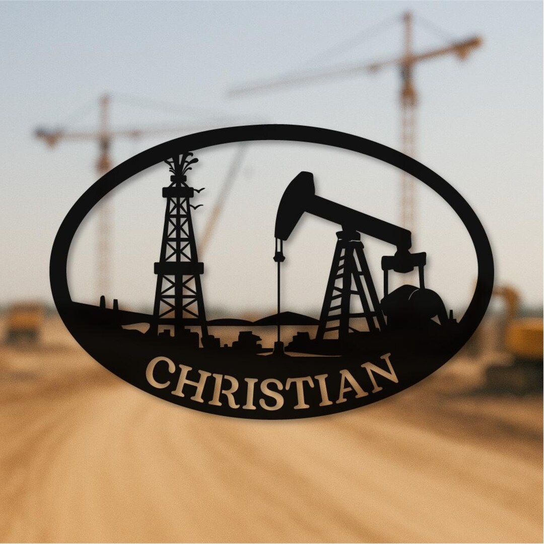 Oil Field Metal Sign, Oil Drilling Sign, Custom Oil Rig Sign ...