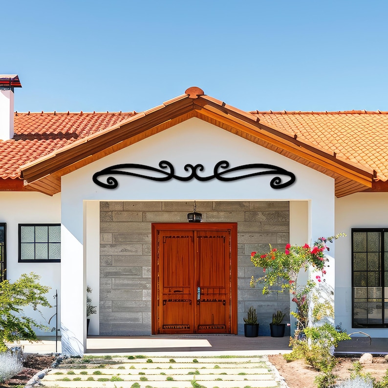 Minimalist Scroll Wall Decor, Unique Farmhouse Wall Decor, Outdoor Wall ...