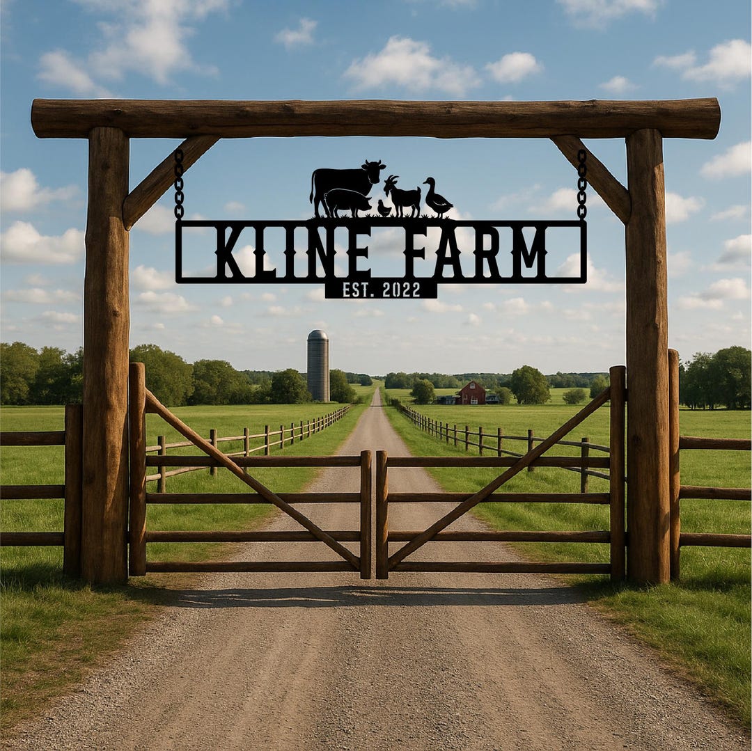 Metal Farm Sign, Custom Farm Sign, Large Farm Sign, Farmhouse Outdoor ...