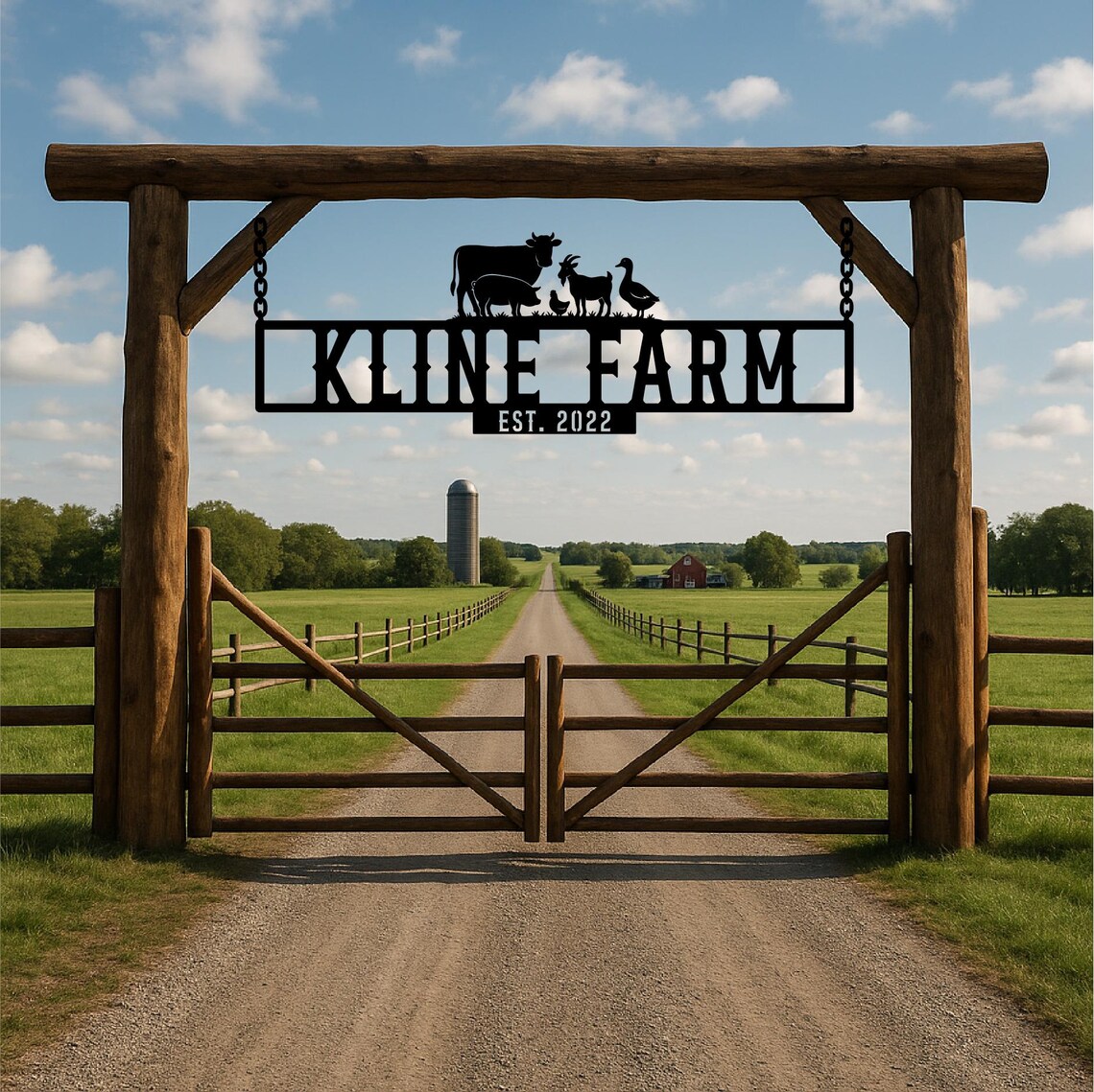 Metal Farm Sign, Custom Farm Sign, Large Farm Sign, Farmhouse Outdoor ...