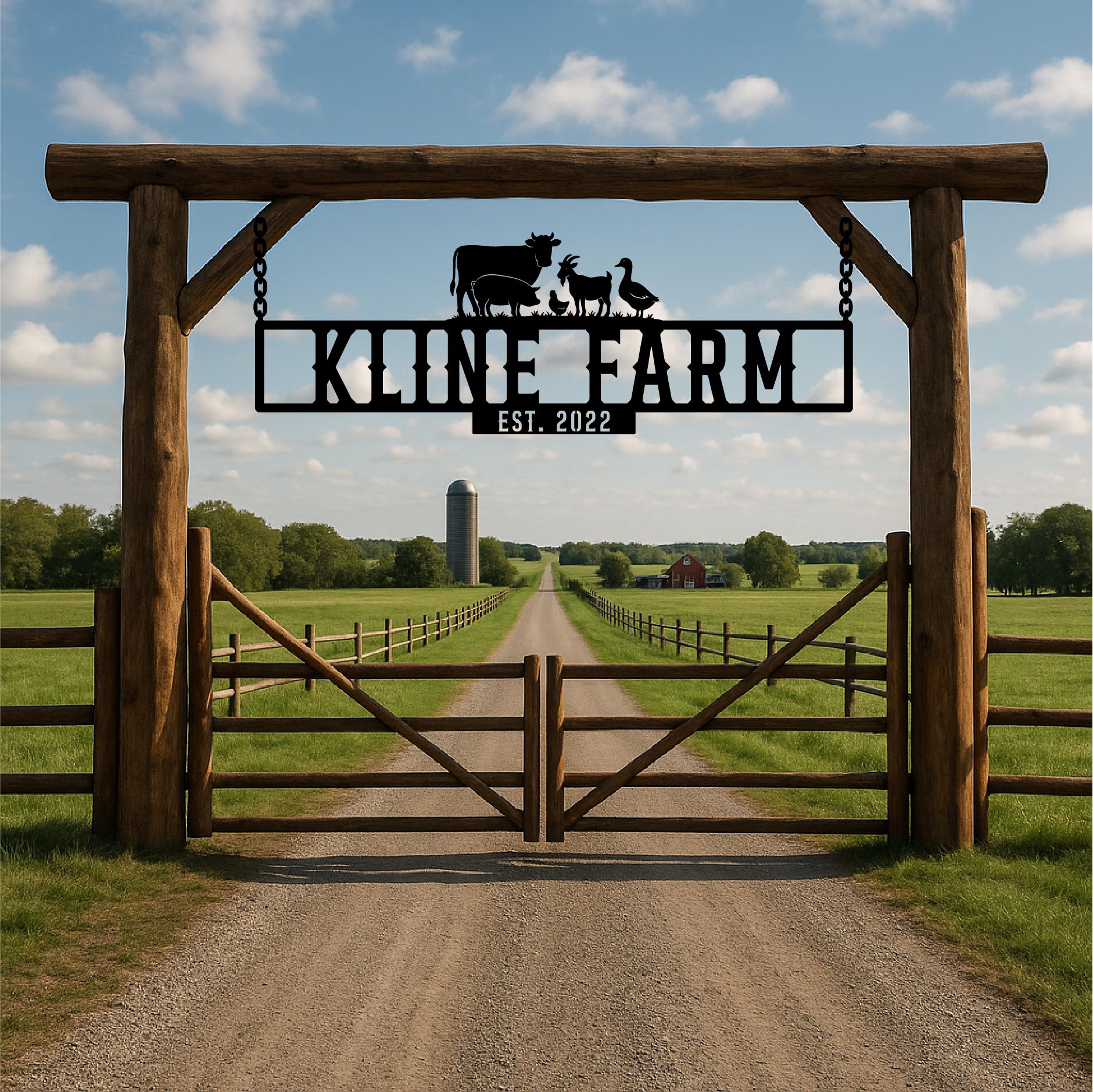 Metal Farm Sign, Custom Farm Sign, Large Farm Sign, Farmhouse Outdoor ...