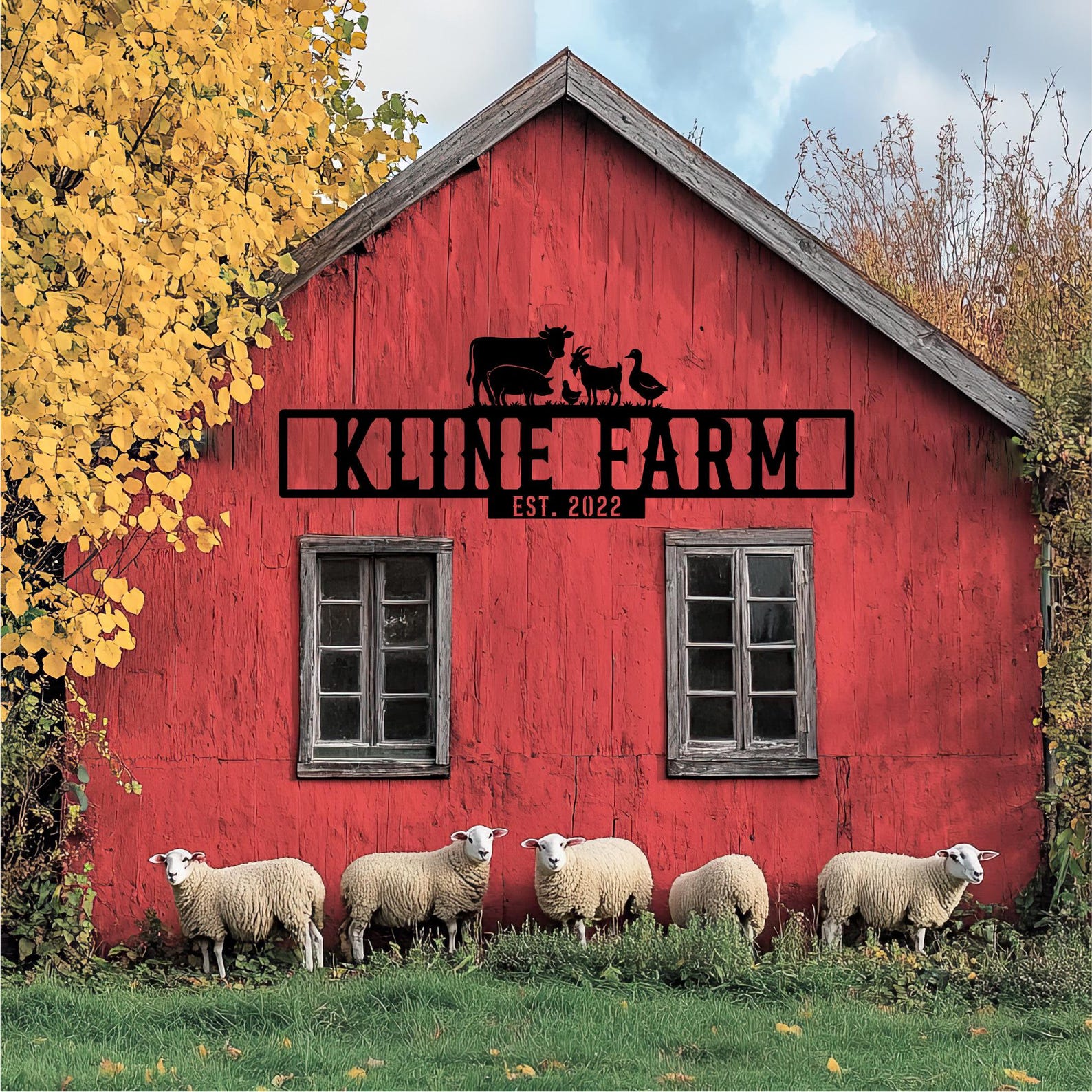 Metal Farm Sign, Custom Farm Sign, Large Farm Sign, Farmhouse Outdoor ...