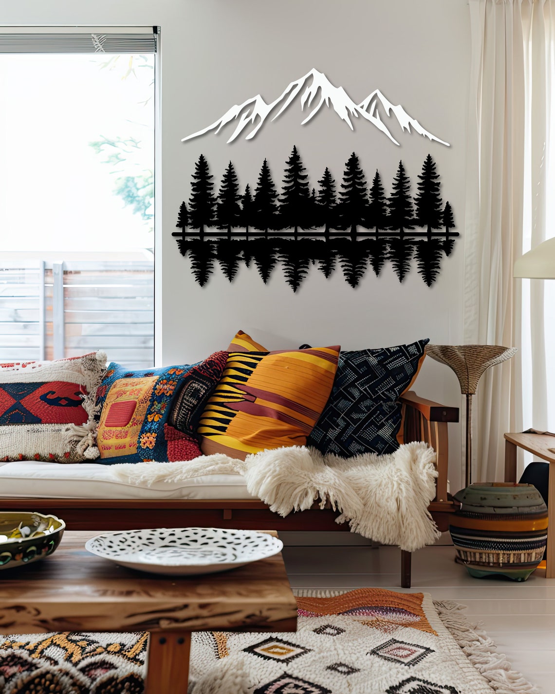 Mountain Forest Metal Wall Decor, Nature Decor Gift, Mountain Wall ...