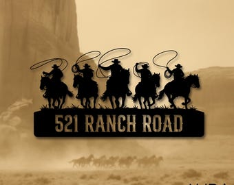 Cowboys Custom Metal Sign, Custom Western Cowboy, Custom Cowboy Sign, Custom Address Sign, Custom Ranch Sign, Custom Horse Sign