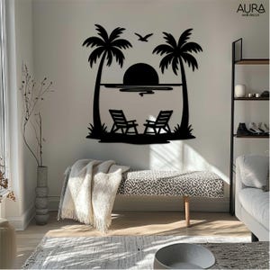 Palm Tree Metal Wall Art, Beach House Decor, Florida Wall Decor, Sunset Wall Decor, Florida Metal Wall Decor