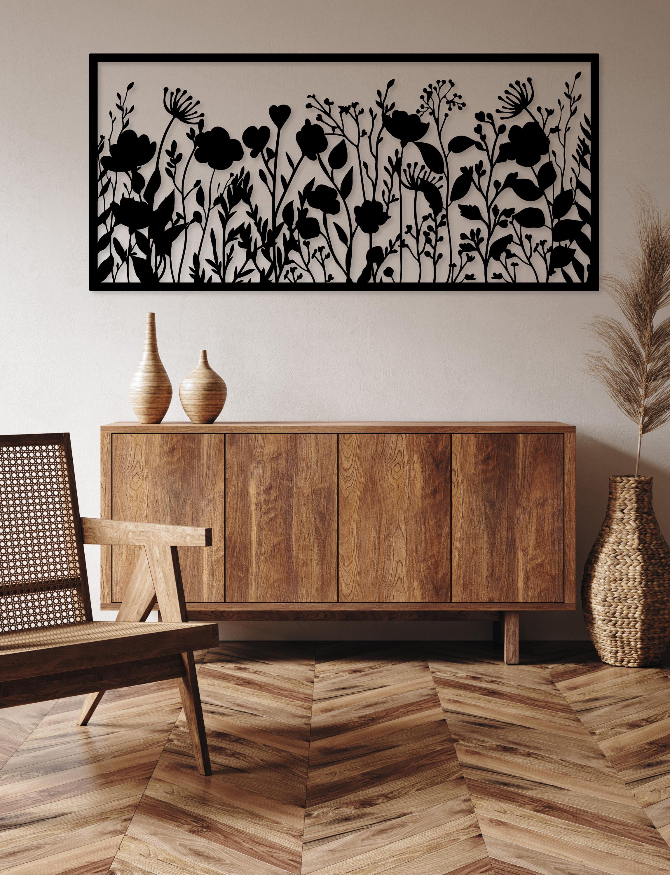 Wildflower Metal Wall Art, Flowers Wall Decor, Floral Metal Wall Decor ...