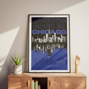End Of The Beginning (Half Blue) DJO Inspired Poster Chicago Skyline Wall Decor Music Lover Gift