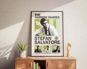 Plakat Stefana Salvatore (żółty) Pamiętniki wampirów Dekoracja ścienna TVDU Wydruk TV Miłośnik Prezent