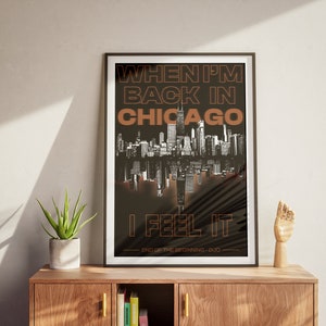 End Of The Beginning (Orange Detail) DJO Inspired Poster Chicago Skyline Wall Decor Music Lover Gift