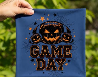 Pumpkin Football PNG: Spooky Halloween Game Day Clipart (Digital Download