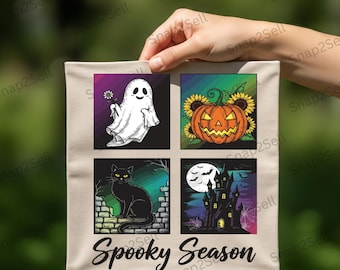 Halloween Ghost, Pumpkin, Cat, Haunted House PNG (Digital Download)