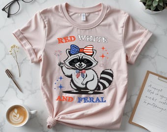 Feral Raccoon 4th of July PNG: Patriotic Animal Clipart (Digital Download)
