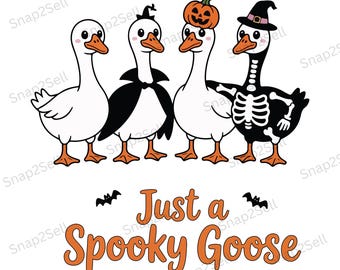 Clipart de Halloween de ganso espeluznante: Gansos con disfraces divertidos PNG (Descarga digital)
