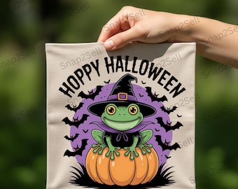 Frog Witch Halloween PNG – Pumpkin Clipart (Digital Download