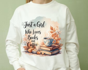 Libros y café PNG: Diseño acogedor de otoño (Descarga digital)