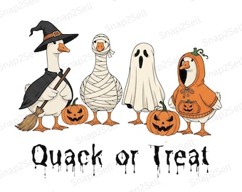 Funny Halloween Goose Clipart – Witch, Mummy, Ghost, Pumpkin (Digital Download)
