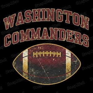 Washington Kommandanten PNG, Vintage Football Design (Digitaler Download)