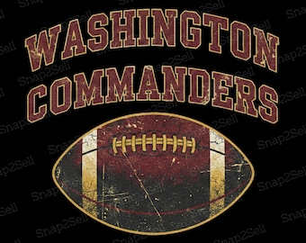 Washington Commanders PNG, Vintage Football Design (Digital Download)