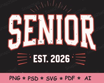 Senior 2026 Graduation Design: PNG SVG Digital Download