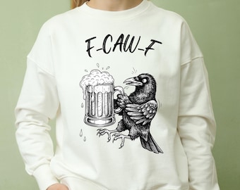Funny Gothic Crow PNG: Dark Humor Beer Lover Design (Digital Download)