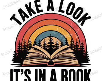 Retro Rainbow Book PNG: Reading Lover Sublimation Design (Digital Download