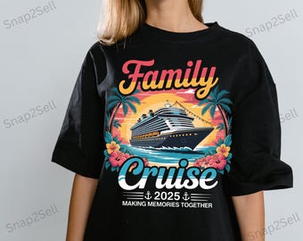 Family Cruise 2025 PNG: Watercolor Ship Design (Digital Download