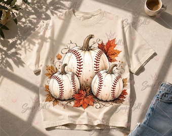 Vintage Baseball Pumpkin PNG, Rustic Fall Sports Design (Digital Download)
